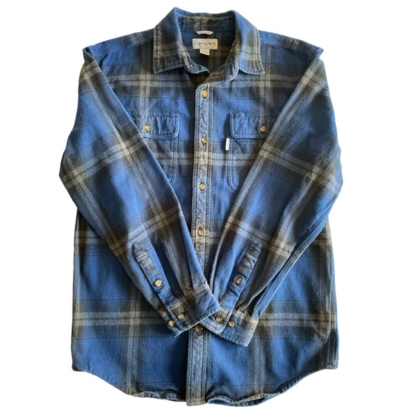 Carhartt Blue Plaid Flannel Shirt - Picture 3 of 7
